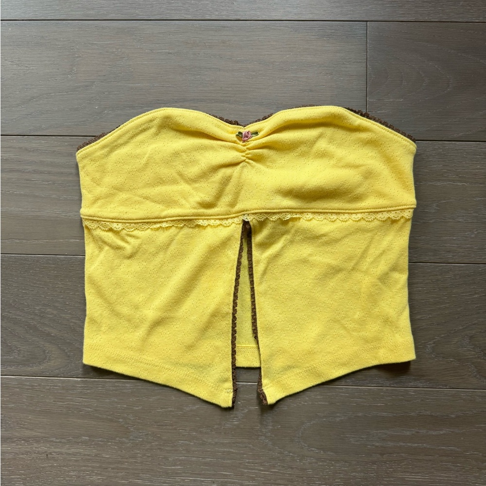 Urban Outfitters Yellow Strapless Top